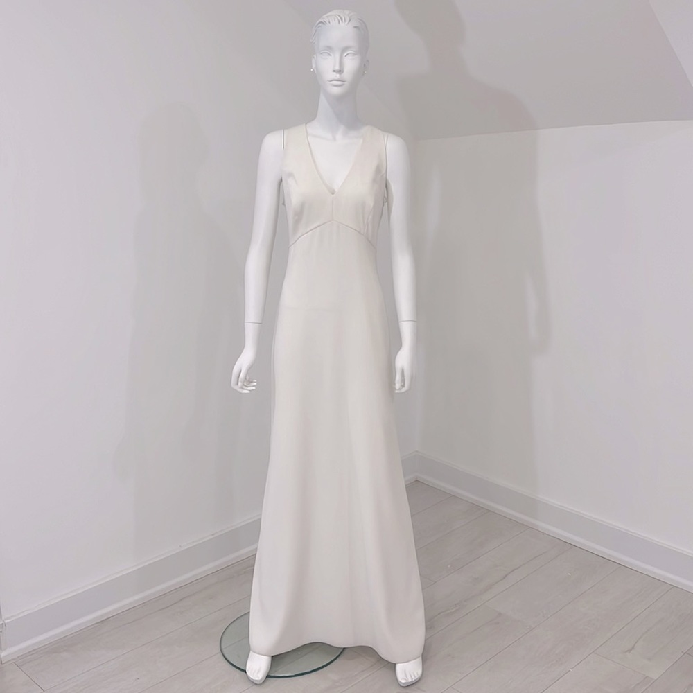 NWT SAMPLE DESSY 2938 bride bridesmaid size 10 IVORY Crepe